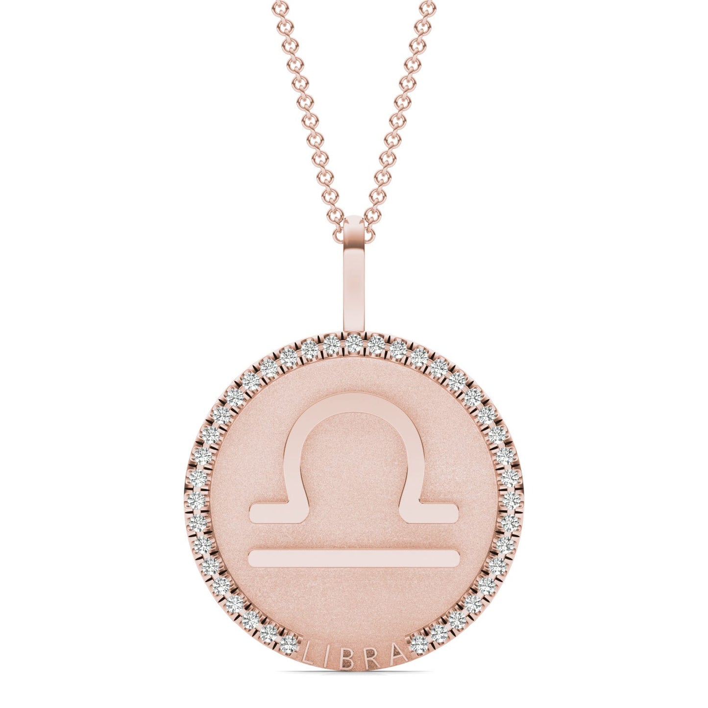 1/3 CTW Round Caydia Lab Grown Diamond Libra Pendant 14K Rose Gold