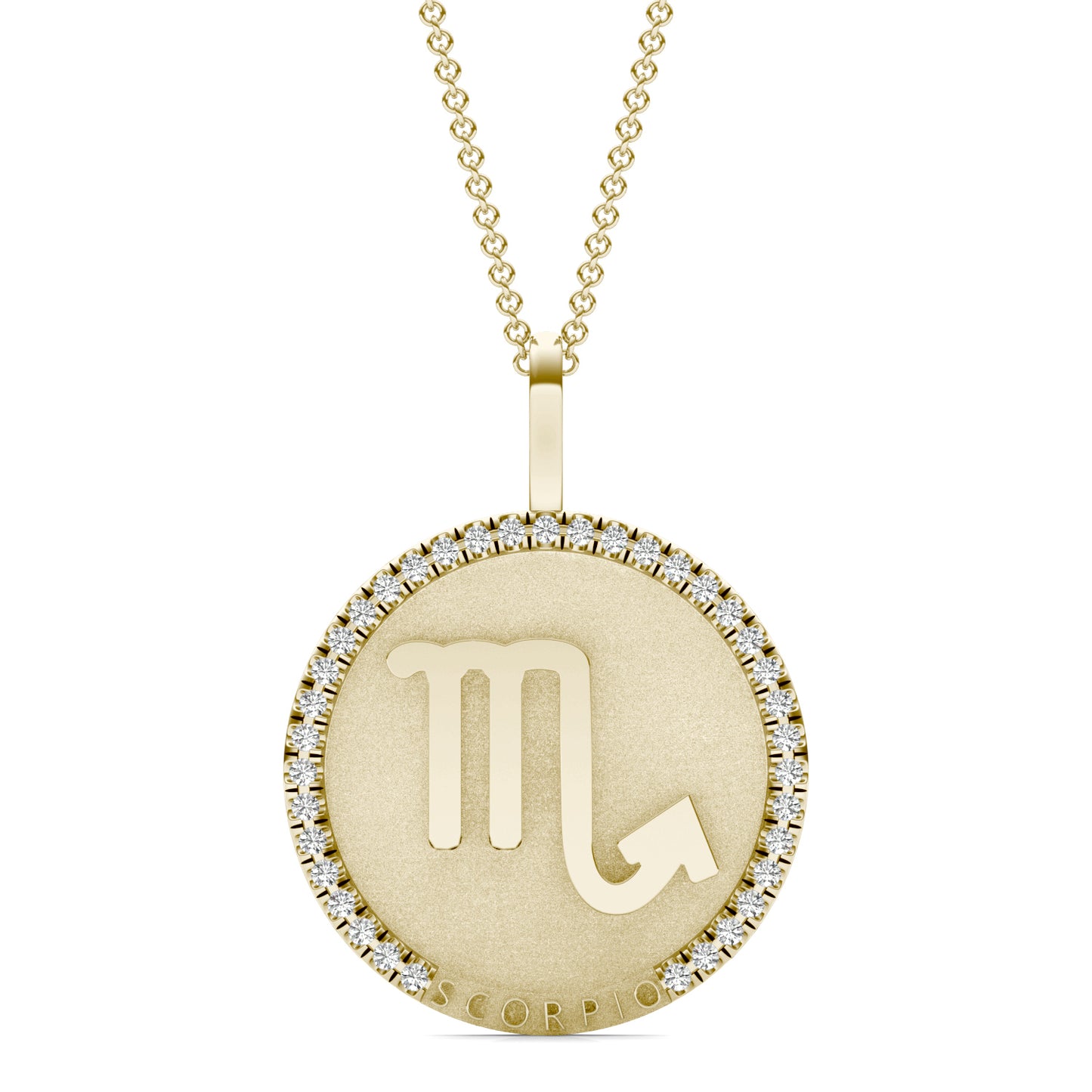 1/3 CTW Round Caydia Lab Grown Diamond Scorpio Pendant 14K Yellow Gold