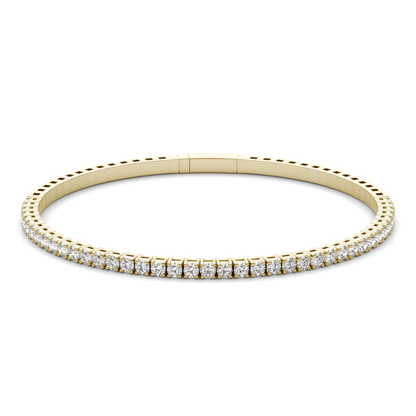 1 2/3 CTW Round Caydia Lab Grown Diamond Flexible Bangle 14K Yellow Gold