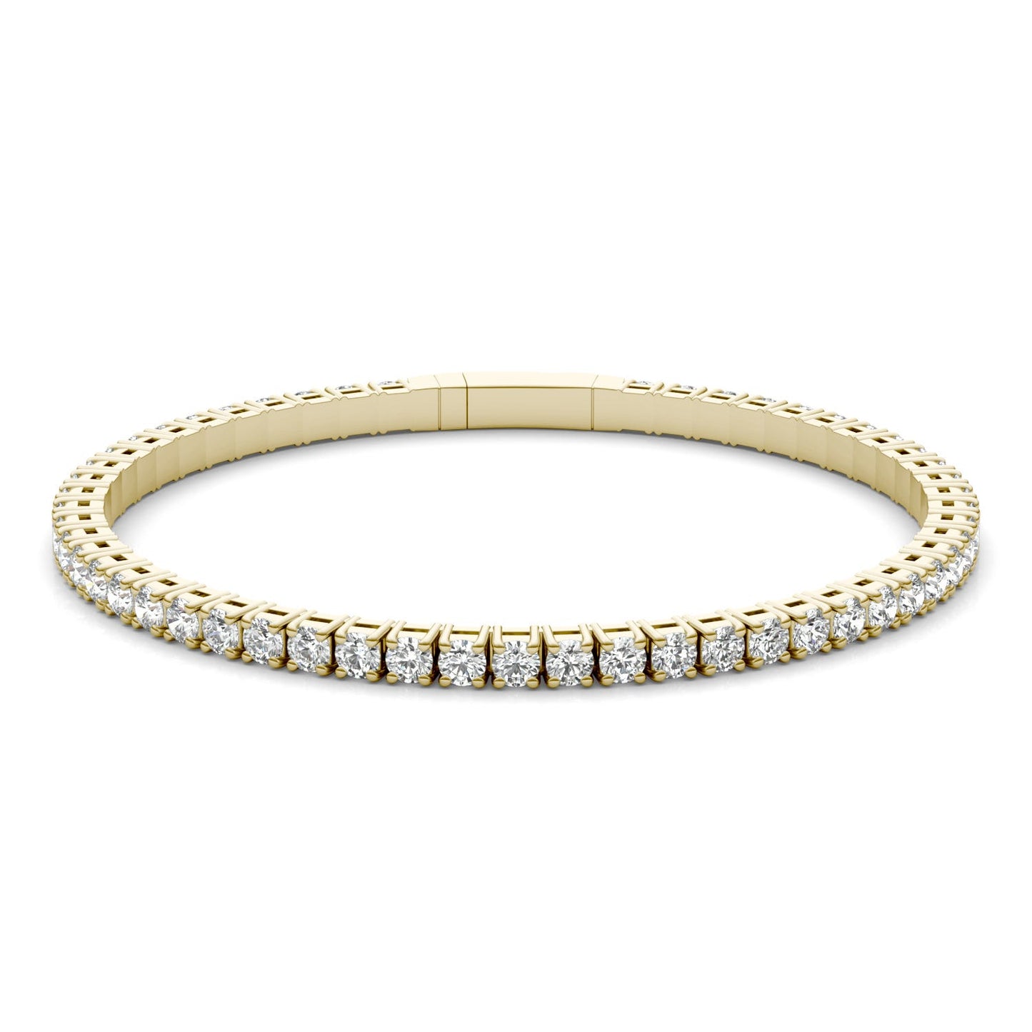 5 1/3 CTW Round Caydia Lab Grown Diamond Flexible Eternity Bangle 14K Yellow Gold