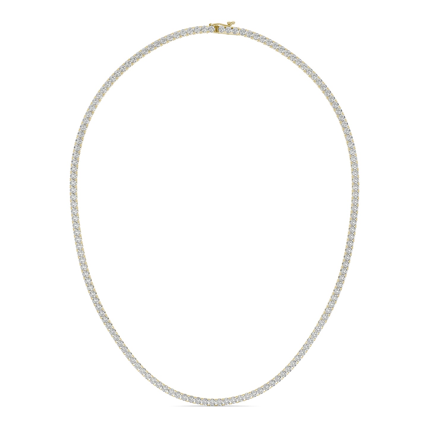 9 CTW Round Caydia Lab Grown Diamond 20in Tennis Necklace 14K Yellow Gold