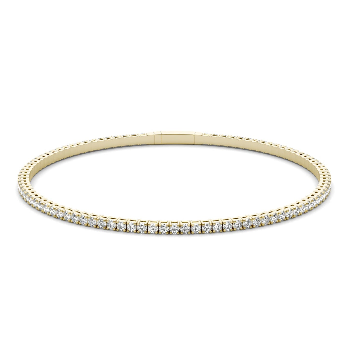 1 7/8 CTW Round Caydia Lab Grown Diamond Flexible Eternity Bangle 14K Yellow Gold