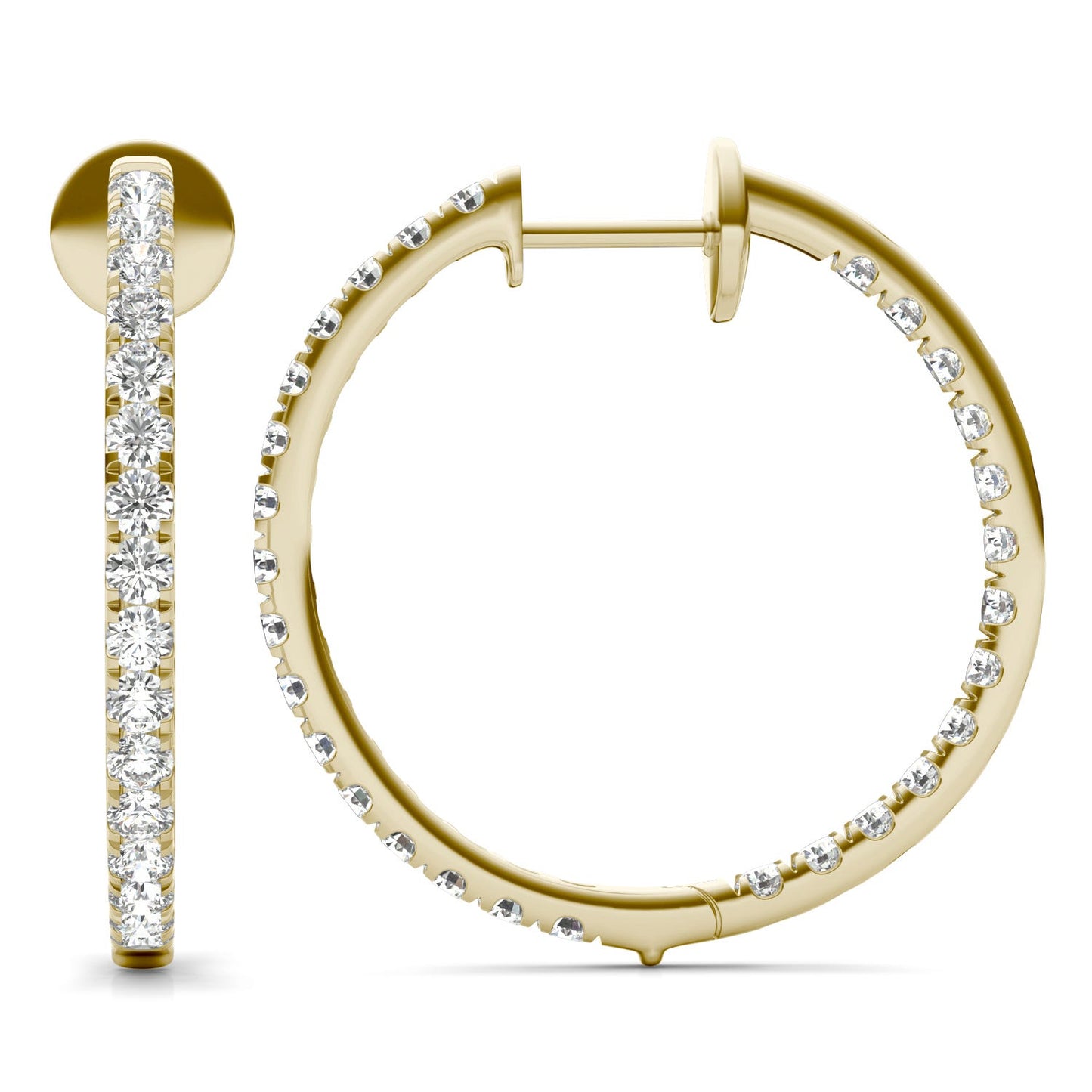 2 2/5 CTW Round Caydia Lab Grown Diamond Inside Out Earrings 14K Yellow Gold