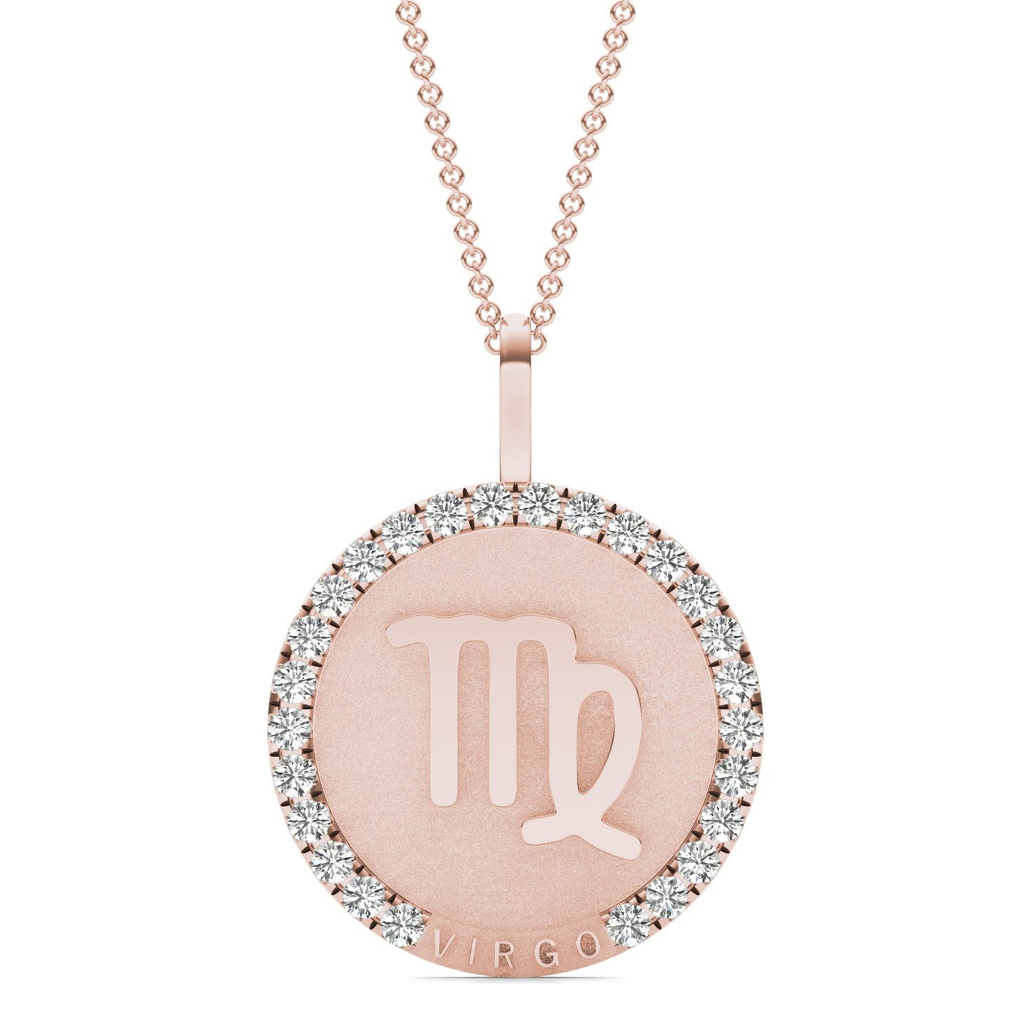3/4 CTW Round Caydia Lab Grown Diamond Virgo Pendant 14K Rose Gold