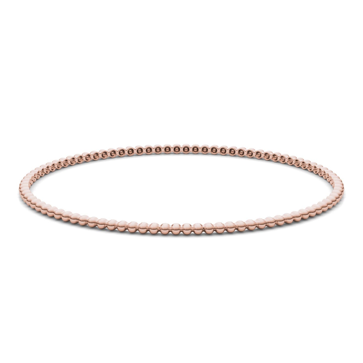 Beaded Bangle Bracelet 14K Rose Gold