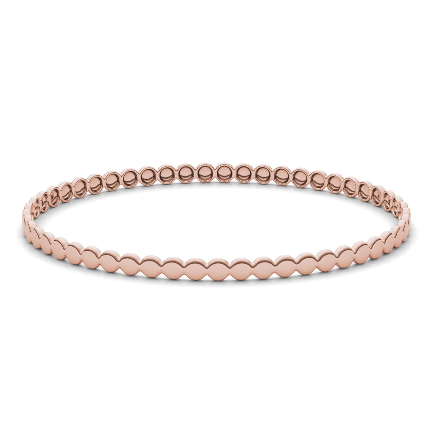 Geometric Bangle Bracelet 14K Rose Gold