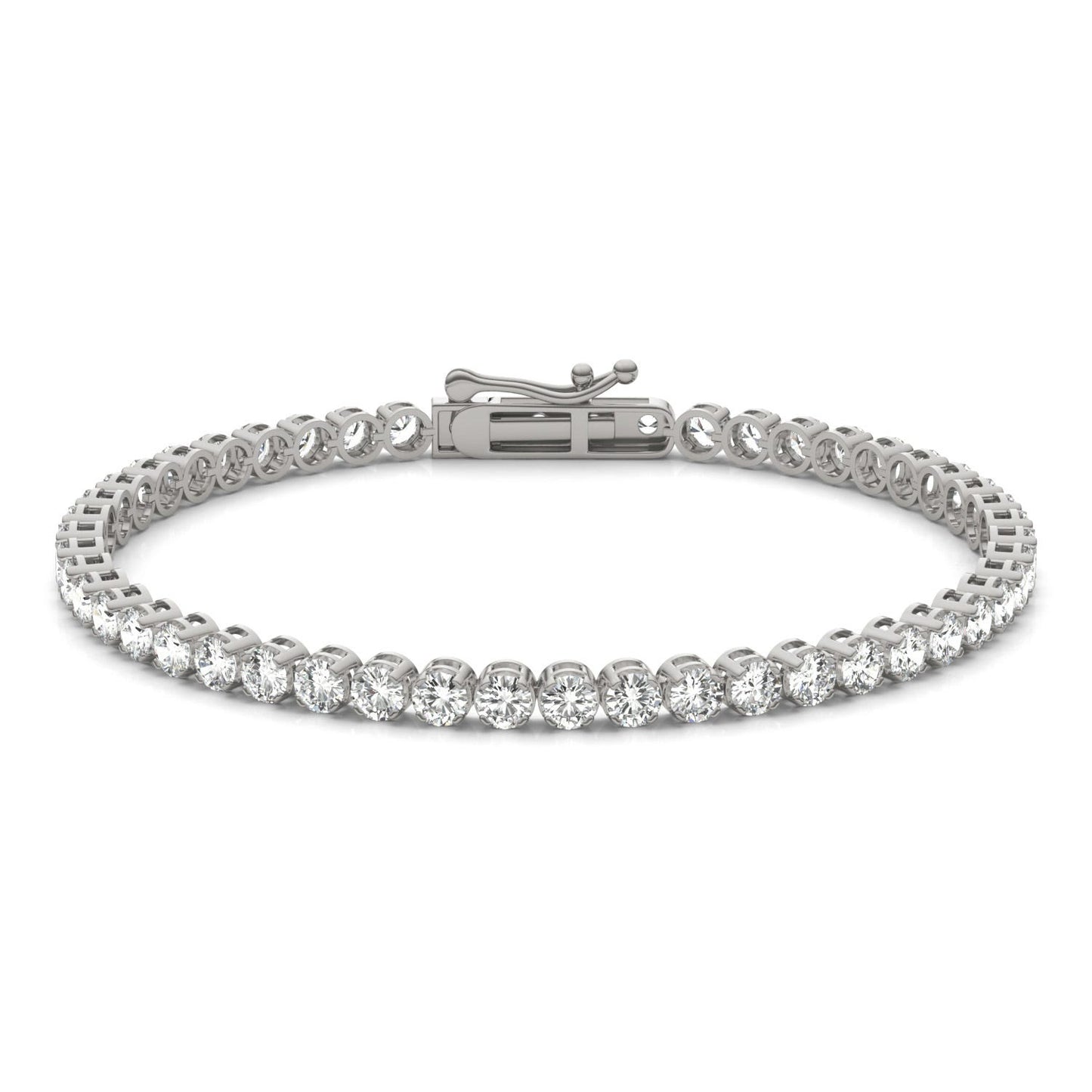 5 CTW Round Caydia Lab Grown Diamond Classic Four Prong Tennis Bracelet 14K White Gold