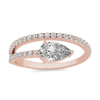 7/8 CTW Pear Caydia Lab Grown Diamond Open Fashion Ring 14K Rose Gold