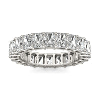 4 2/5 CTW Radiant Caydia Lab Grown Diamond Couture Eternity Ring 18K White Gold