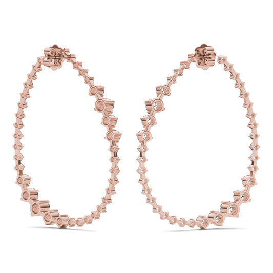 4 1/8 CTW Round Caydia Lab Grown Diamond Couture Bypass Statement Earrings 18K Rose Gold