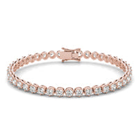 5 1/2 CTW Round Caydia Lab Grown Diamond Classic Tennis Bracelet 14K Rose Gold