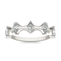 3/4 CTW Pear Caydia Lab Grown Diamond Five Stone Fashion Ring 14K White Gold