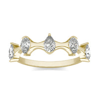 3/4 CTW Pear Caydia Lab Grown Diamond Five Stone Fashion Ring 14K Yellow Gold