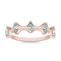 3/4 CTW Pear Caydia Lab Grown Diamond Five Stone Fashion Ring 14K Rose Gold