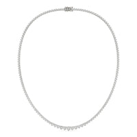 10 1/4 CTW Round Caydia Lab Grown Diamond 17in Graduated Tennis Necklace 14K White Gold