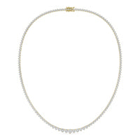 10 1/4 CTW Round Caydia Lab Grown Diamond 17in Graduated Tennis Necklace 14K Yellow Gold