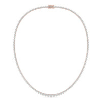 10 1/4 CTW Round Caydia Lab Grown Diamond 17in Graduated Tennis Necklace 14K Rose Gold
