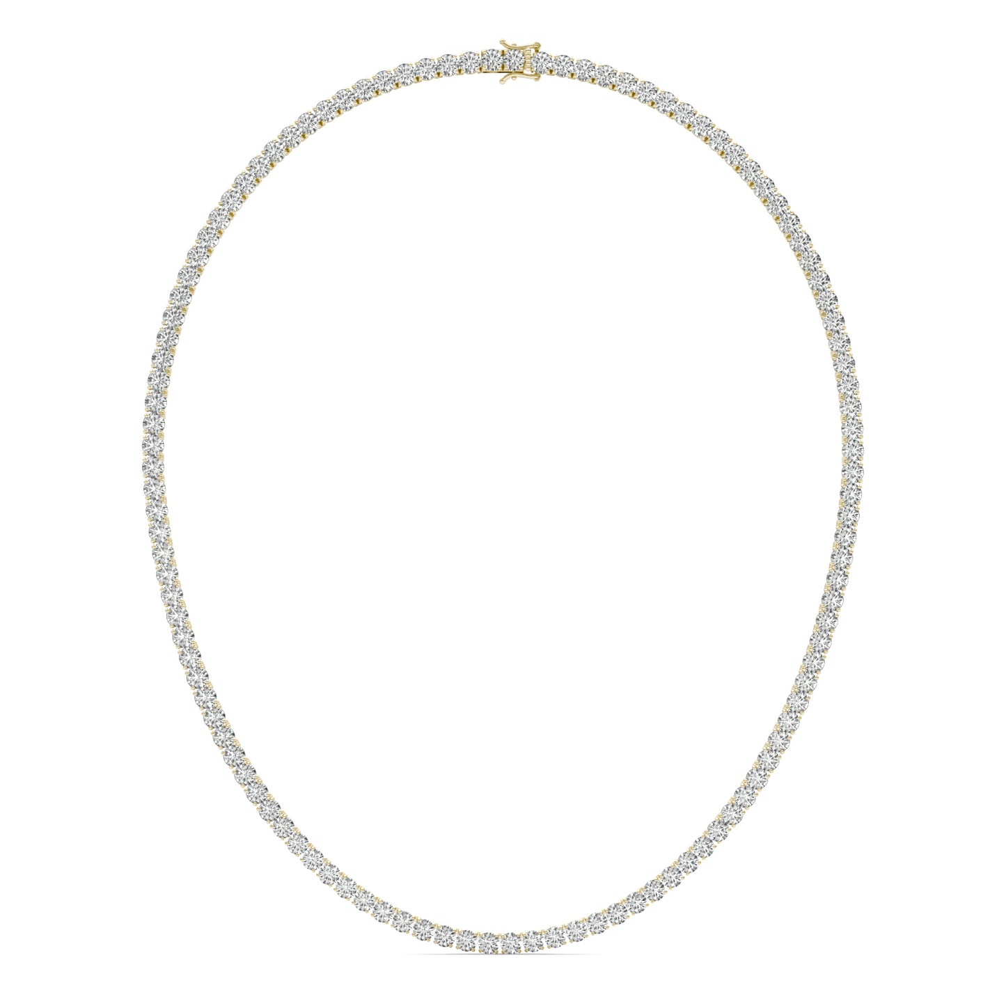 34 1/2 CTW Round Caydia Lab Grown Diamond 20in Tennis Necklace 14K Yellow Gold