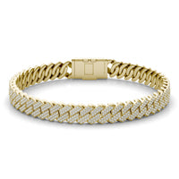 4 3/4 CTW Round Caydia Lab Grown Diamond Cuban Link 8in Bracelet 14K Yellow Gold