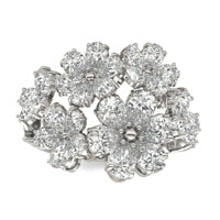 3 1/6 CTW Pear Caydia Lab Grown Diamond Couture Floral Cluster Ring 14K White Gold