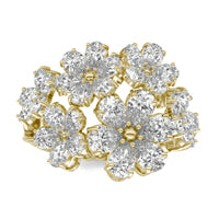3 1/6 CTW Pear Caydia Lab Grown Diamond Couture Floral Cluster Ring 14K Yellow Gold