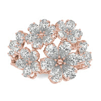 3 1/6 CTW Pear Caydia Lab Grown Diamond Couture Floral Cluster Ring 14K Rose Gold