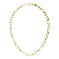 3.45mm Semi-Solid Cuban Link Chain 18in Necklace 14K Yellow Gold
