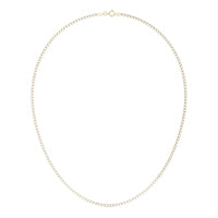 2.4mm Semi-Solid Cuban Link Chain 18in Necklace 14K Yellow Gold