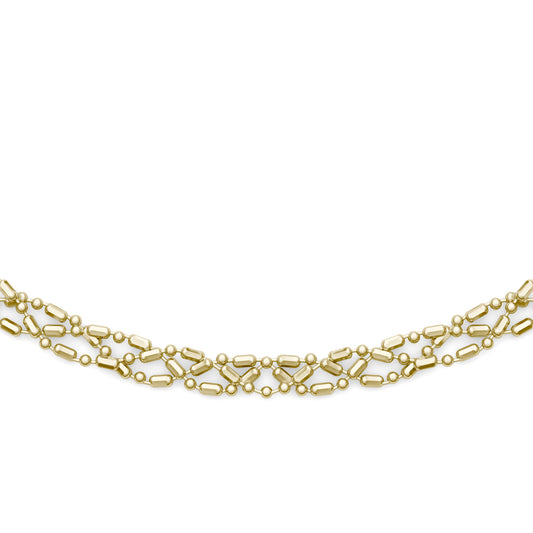 Twisted Ball Chain 18in Necklace 14K Yellow Gold