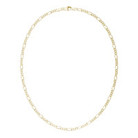 3.4mm Semi-Solid Figaro Link Chain 18in Necklace 14K Yellow Gold