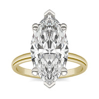 5 CTW Marquise Caydia Lab Grown Diamond Classic Solitaire Ring Two-Tone Yellow And White Gold