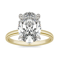 3 1/2 CTW Oval Caydia Lab Grown Diamond Solitaire Ring Two-Tone Yellow And White Gold