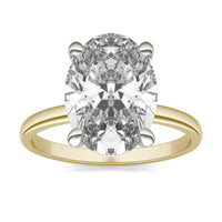 4 CTW Oval Caydia Lab Grown Diamond Solitaire Ring Two-Tone Yellow And White Gold