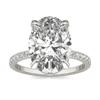 5 2/5 CTW Oval Caydia Lab Grown Diamond Classic Solitaire with Side Accents Ring 14K White Gold