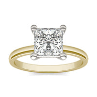 2 CTW Princess Caydia Lab Grown Diamond Classic Solitaire Ring Two-Tone Yellow And White Gold