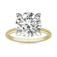 4 CTW Round Caydia Lab Grown Diamond Classic Solitaire Ring Two-Tone Yellow And White Gold
