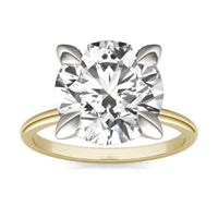 5 CTW Round Caydia Lab Grown Diamond Classic Solitaire Ring Two-Tone Yellow And White Gold