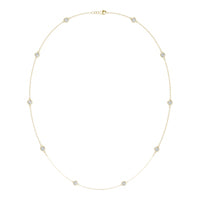 7/8 CTW Round Caydia Lab Grown Diamond Station Necklace 14K Yellow Gold