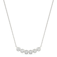 1 CTW Round Caydia Lab Grown Diamond Curved Bar Necklace 14K White Gold