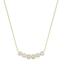 1 CTW Round Caydia Lab Grown Diamond Curved Bar Necklace 14K Yellow Gold