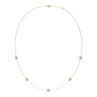 1/2 CTW Round Caydia Lab Grown Diamond Floral Pave Station Necklace 14K Yellow Gold