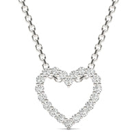 1/4 CTW Round Caydia Lab Grown Diamond Petite Heart Necklace 14K White Gold