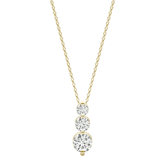 1 1/6 CTW Round Caydia Lab Grown Diamond Graduated Drop Necklace 14K Yellow Gold