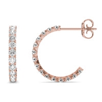1 CTW Round Caydia Lab Grown Diamond Huggie Earrings 14K Rose Gold