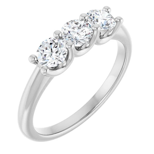 **Special Order - 0.99 Ct. Tw. DEW Trellis Basket Three Stone in 14K White Gold, Ring Size 4.5