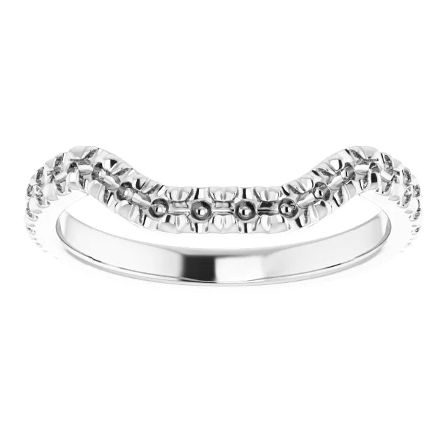 ** Special Order - Forever One Moissanite Curved Matching Band in Platinum Ring Size 5.75