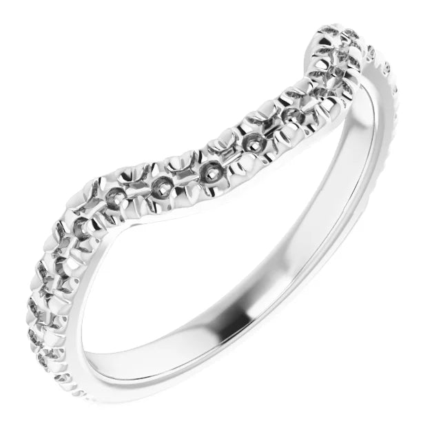 ** Special Order - Forever One Moissanite Curved Matching Band in Platinum Ring Size 5.75
