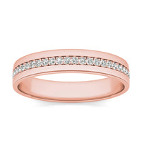 1/4 CTW Round Caydia Lab Grown Diamond Classic 5MM Ring 14K Rose Gold