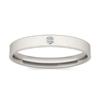 0.03 CTW Round Caydia Lab Grown Diamond Solitaire Comfort-Fit 4MM Ring 14K White Gold