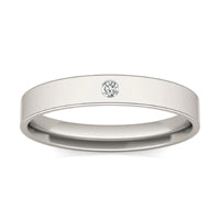 0.03 CTW Round Caydia Lab Grown Diamond Solitaire Comfort-Fit 5MM Ring 14K White Gold